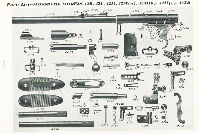 Mossberg 42M-B Parts list drawing
