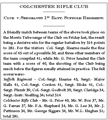 Colchester Rifle Club - Centenary Shoot